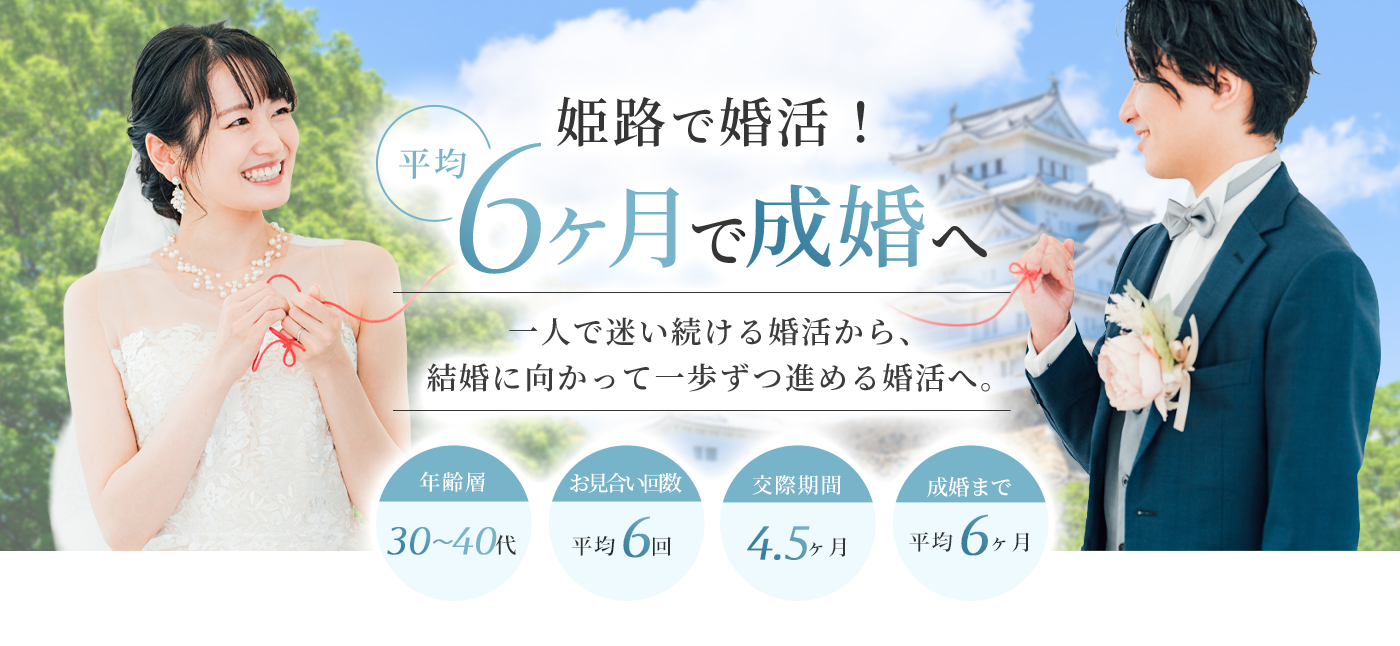 姫路で婚活 平均6ヶ月で成婚へ 出会いからご成婚まで寄り添い伴走サポート